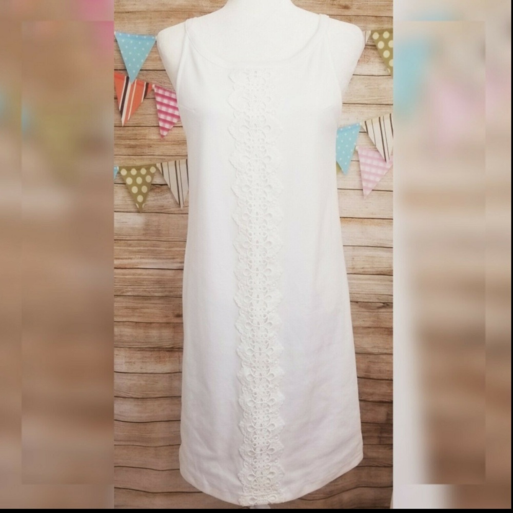 Vfish M Medium Shift Dress White Embroidered Lace